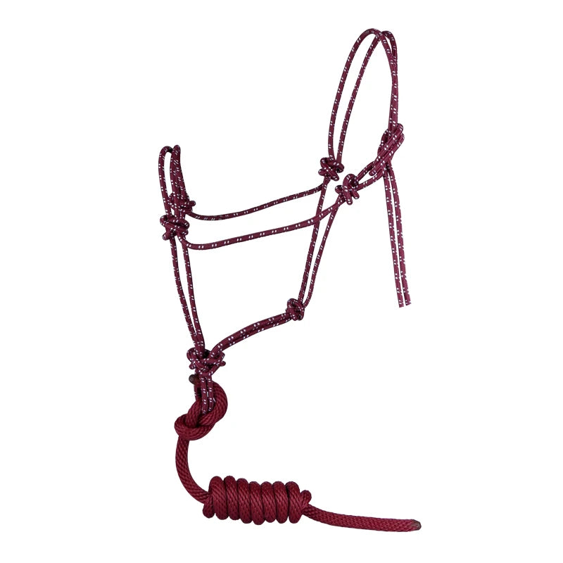 Cabresto com corda guia, ideal para conduzir e controlar seu cavalo com segurança e conforto, perfeito para passeios e treinos.
