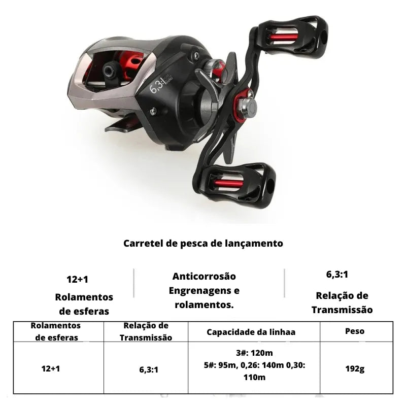 Lixada-Rolamentos Baitcasting Reel, Mosca De Pesca, Alta Velocidade, Sistema De Freio Magnético, 12 + 1