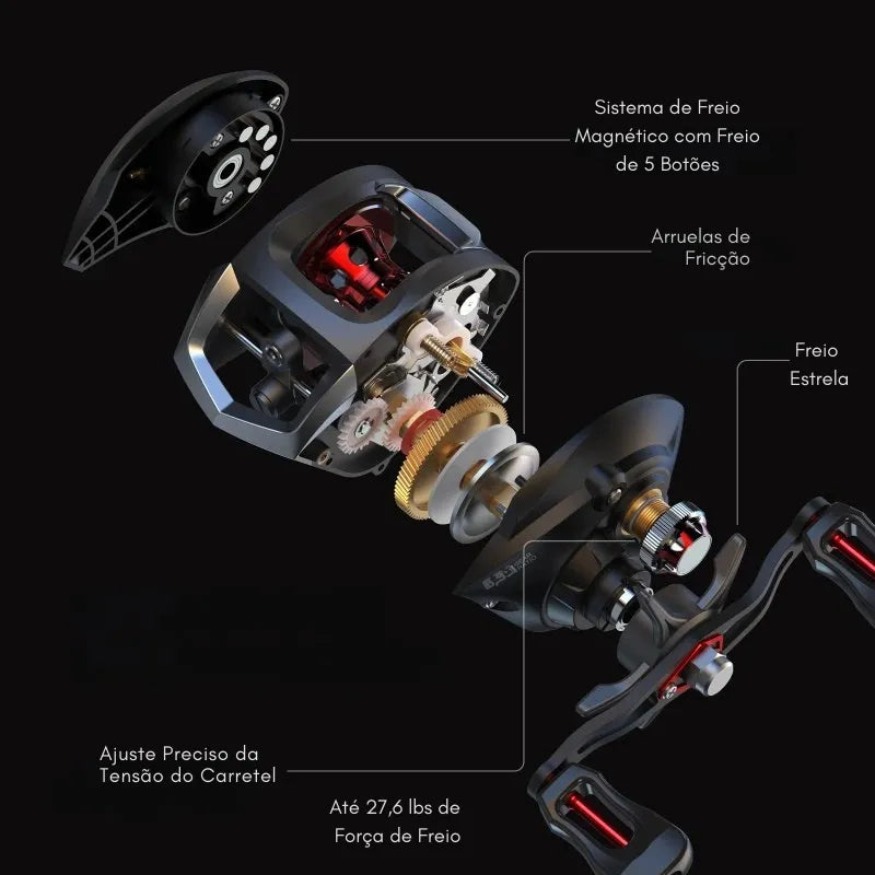 Lixada-Rolamentos Baitcasting Reel, Mosca De Pesca, Alta Velocidade, Sistema De Freio Magnético, 12 + 1
