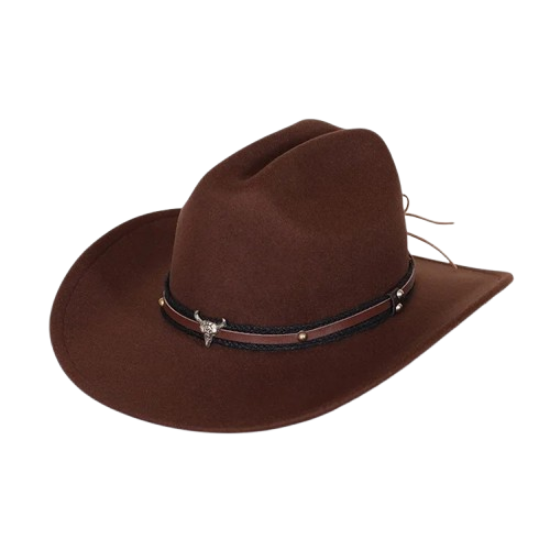 O Chapéu Western Vintage é um acessório com aba larga que combina estilo e conforto. Ideal para diversas ocasiões, traz um toque autêntico ao seu look.