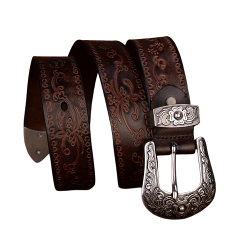 Cinto Masculino com Fivela de Aço Emboçada