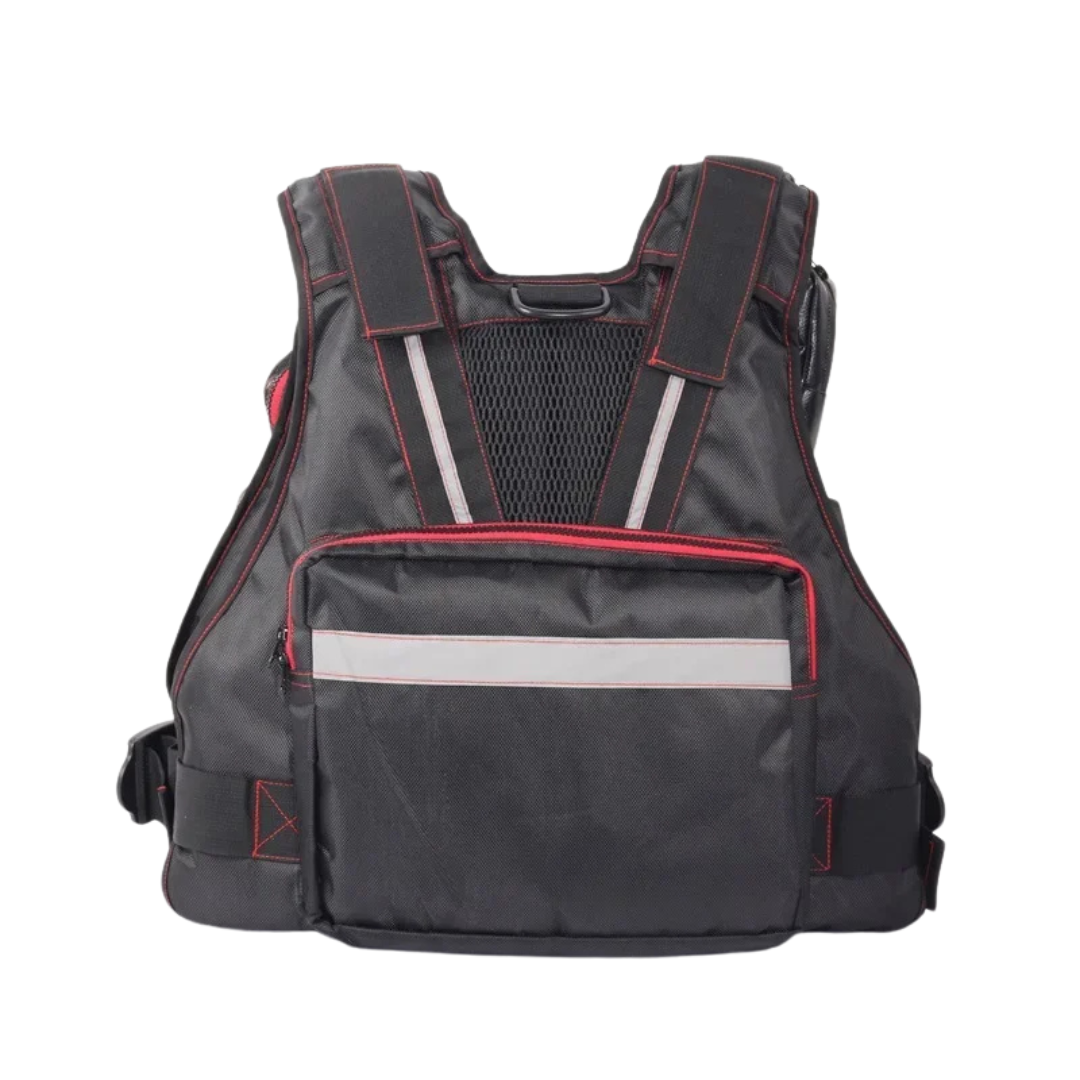 Impermeável Oxford Cloth Life Jacket, colete multi-bolsos, grande flutuabilidade, pesca rochosa, jangada, pesca marítima, adulto