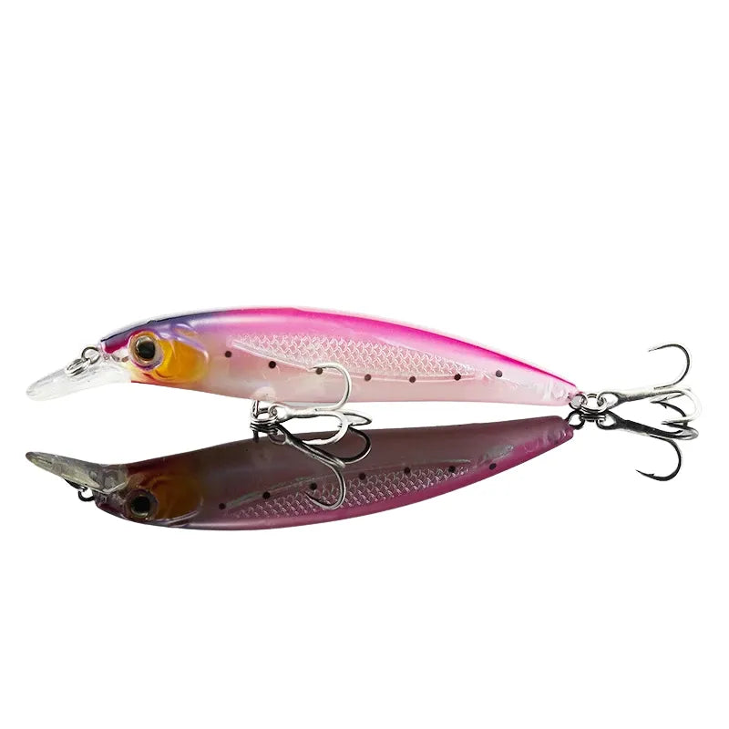 Isca Artificial Minnow com Sistema de Bolas de Tungstênio, Precisão e Longo Alcance para Pesca Profissional.
