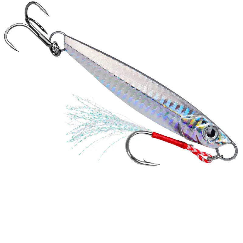Isca Bionica de Metal Luminosa, Ideal para Pesca Marítima Noturna e em Águas Profundas.