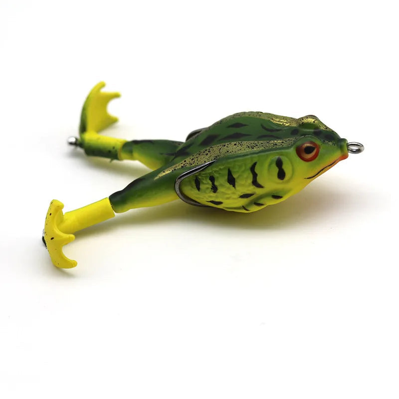 Topwater sapo isca baixo truta iscas de pesca kit conjunto realista prop sapo macio swimbait flutuante com ganchos malhas