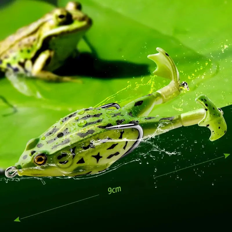 Isca de Pesca Sapo Flutuante Realista, Design Atrativo com Ganchos Afiados para Captura Eficiente.