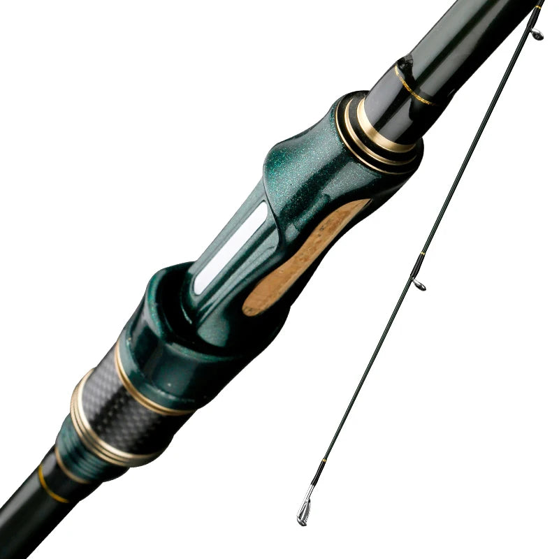 CEMREO Vara de pesca giratória de carbono, 4-5 seções, 1.8m/2.1m/2.4m, vara de viagem portátil, varas de pesca giratórias, equipamento de pesca