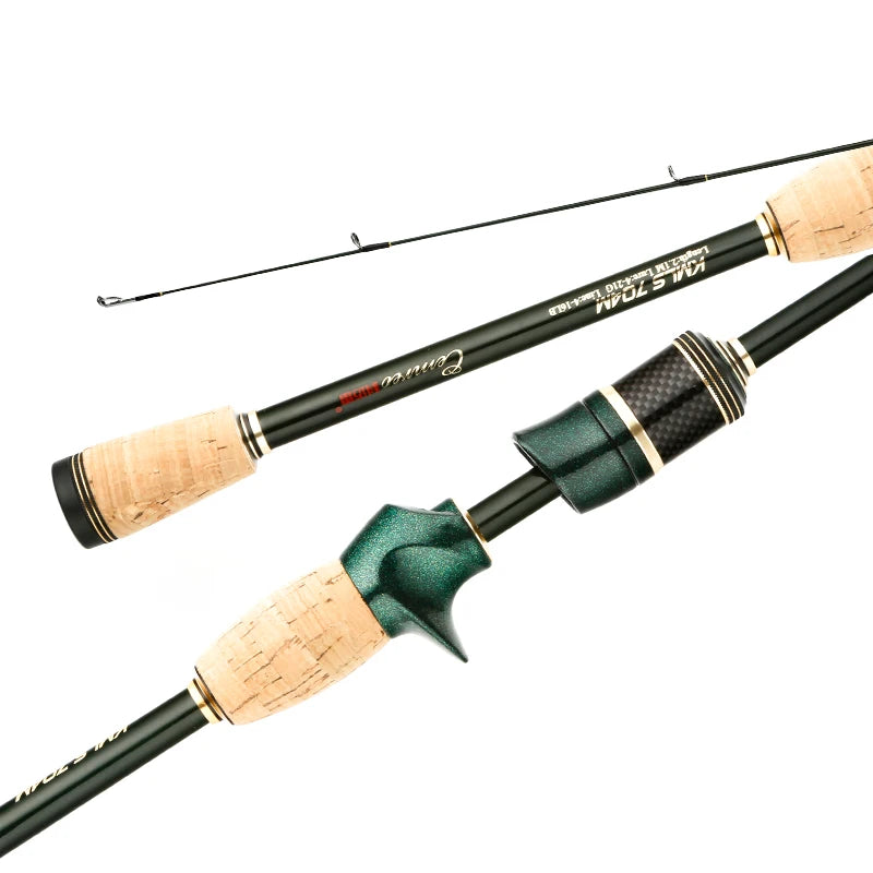 CEMREO Vara de pesca giratória de carbono, 4-5 seções, 1.8m/2.1m/2.4m, vara de viagem portátil, varas de pesca giratórias, equipamento de pesca