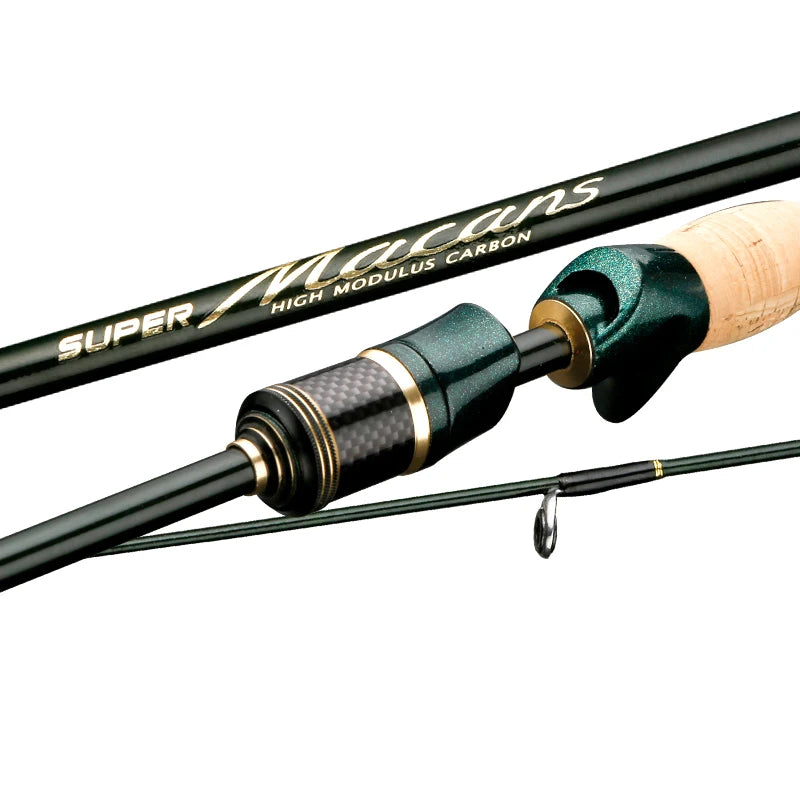 CEMREO Vara de pesca giratória de carbono, 4-5 seções, 1.8m/2.1m/2.4m, vara de viagem portátil, varas de pesca giratórias, equipamento de pesca