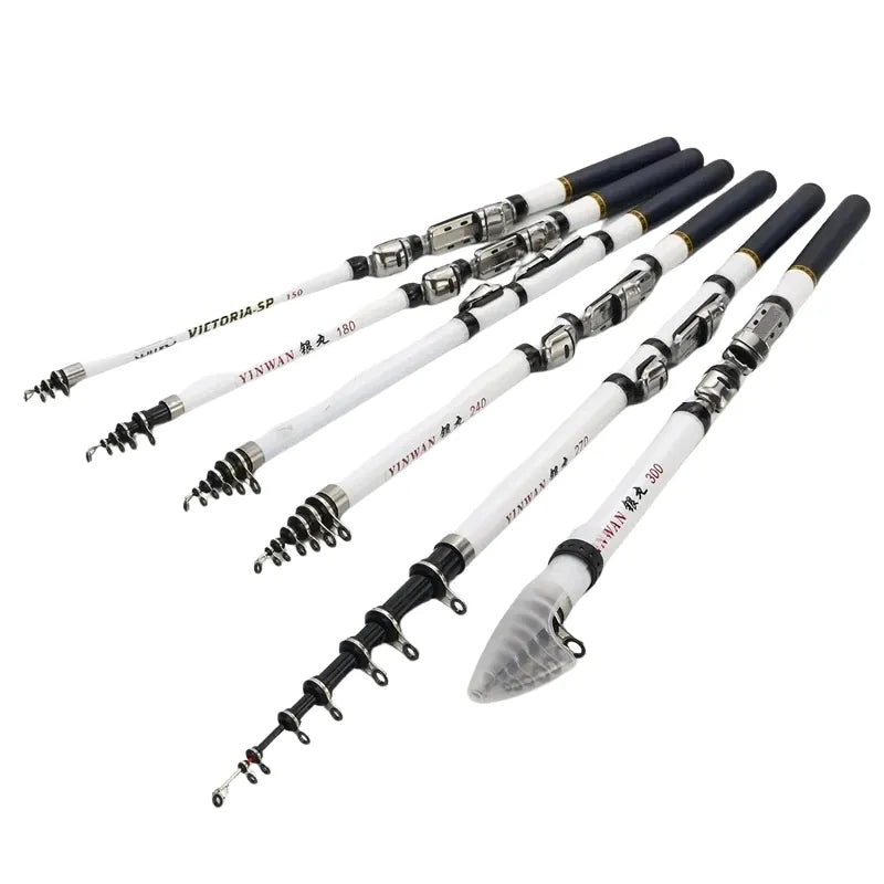 1.8m/2.1m/2.4m/2.7m/3.0m vara de pesca telescópica em rocha girando mosca carpa alimentador fibra vidro pesca mini viagem vara carretel assento