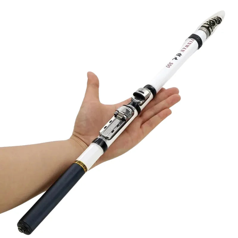 1.8m/2.1m/2.4m/2.7m/3.0m vara de pesca telescópica em rocha girando mosca carpa alimentador fibra vidro pesca mini viagem vara carretel assento