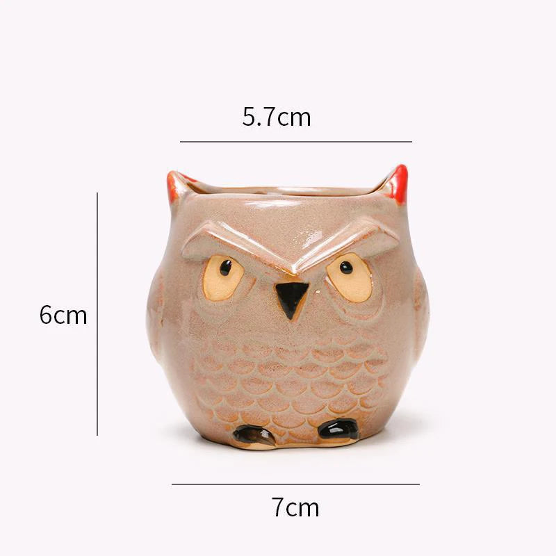 Vaso de Flor em Cerâmica de Coruja