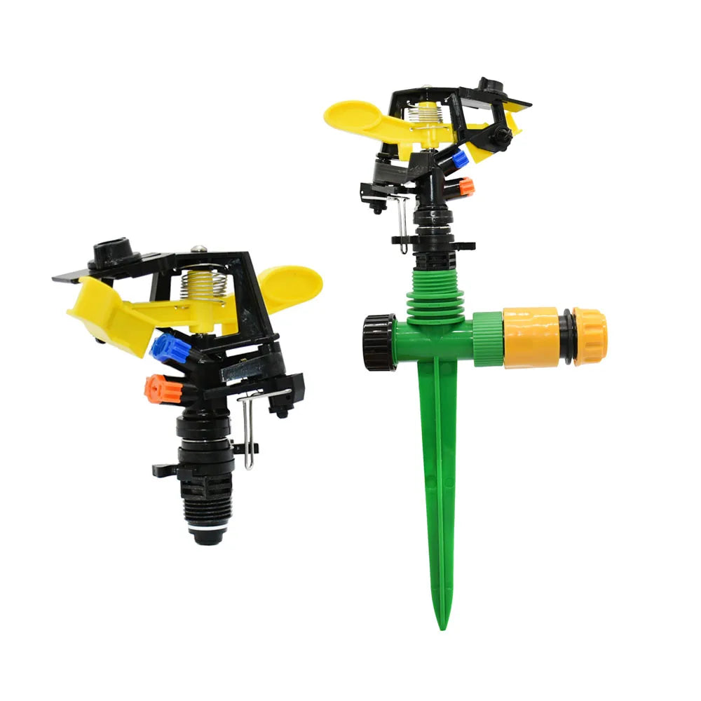 Aspersores de jato rotativo de 360 graus, perfeitos para irrigação eficiente, cobrindo grandes áreas com facilidade e uniformidade.