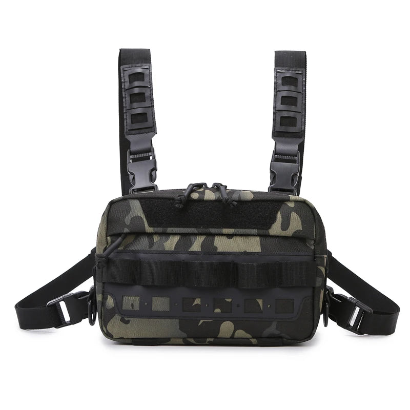 Men's Camo Pesca Vest Bag, Iscas Utility Tackle Peito Bolsas, Pacote de cintura, Outdoor Montanhismo, Camping, Caminhadas, EDC, Caça