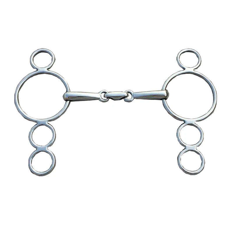 Bridão continental de aço inoxidável com argola solta, projetado para oferecer durabilidade e resistência. Ideal para uso em equitação, garantindo segurança e controle durante a montaria.