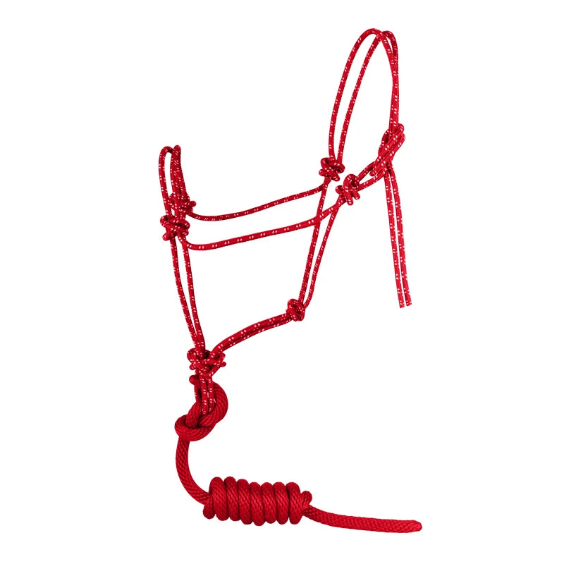 Cabresto com corda guia, ideal para conduzir e controlar seu cavalo com segurança e conforto, perfeito para passeios e treinos.