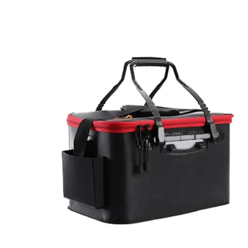 Caixa dobrável para peixes, prática e compacta, ideal para transportar e armazenar suas capturas de forma segura e conveniente.