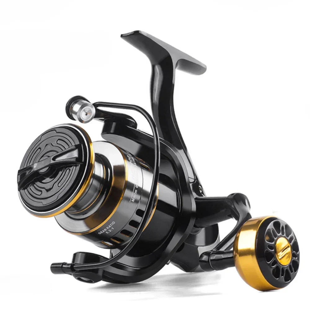 HE7000 Metal Spool Pesca Spinning Reel para Carpa, Sea Tackle com rolamentos de esferas, Metal Line Cup, Alta Qualidade