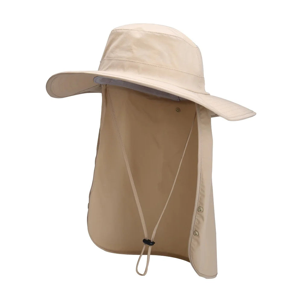 Chapéu Ajustável com Aba de Pescoço: projetado para proteção extra contra o sol, com ajuste confortável. Ideal para pesca e atividades ao ar livre.
