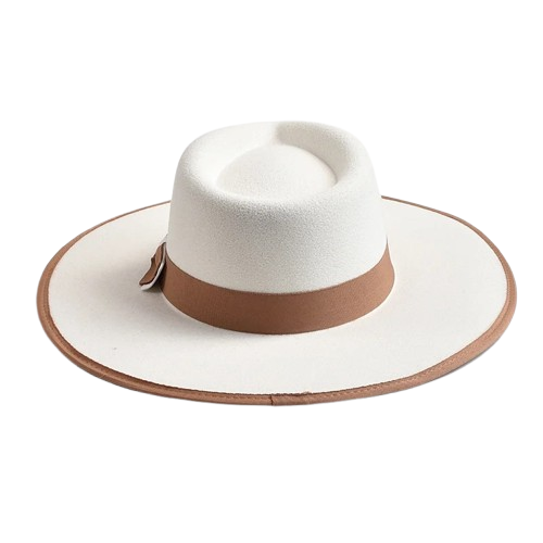 Chapéu Fedora Glamour Feminino: um acessório elegante em lã, ideal para eventos sofisticados. Adicione um toque de classe ao seu visual com seu design atemporal e aba larga!