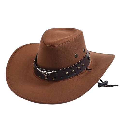 Chapéu Western em camurça, perfeito para quem busca estilo e autenticidade. Ideal para festas, cosplay ou para adicionar um toque rústico ao seu visual!