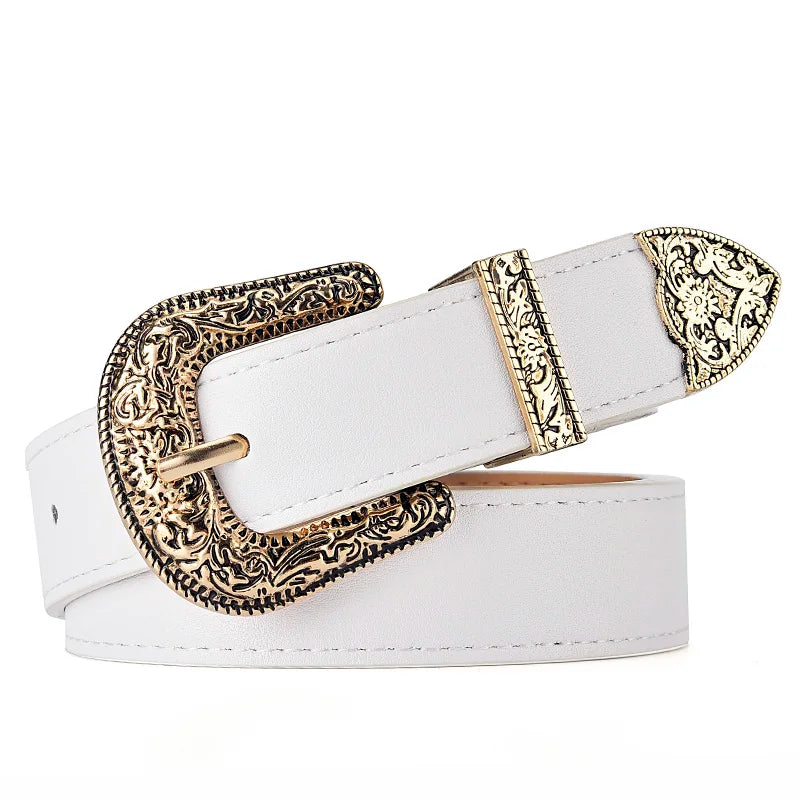 O Cinto Feminino Vintage com Fivela Esculpida combina elegância e estilo. Ideal para completar qualquer look, ele traz um toque sofisticado e único.