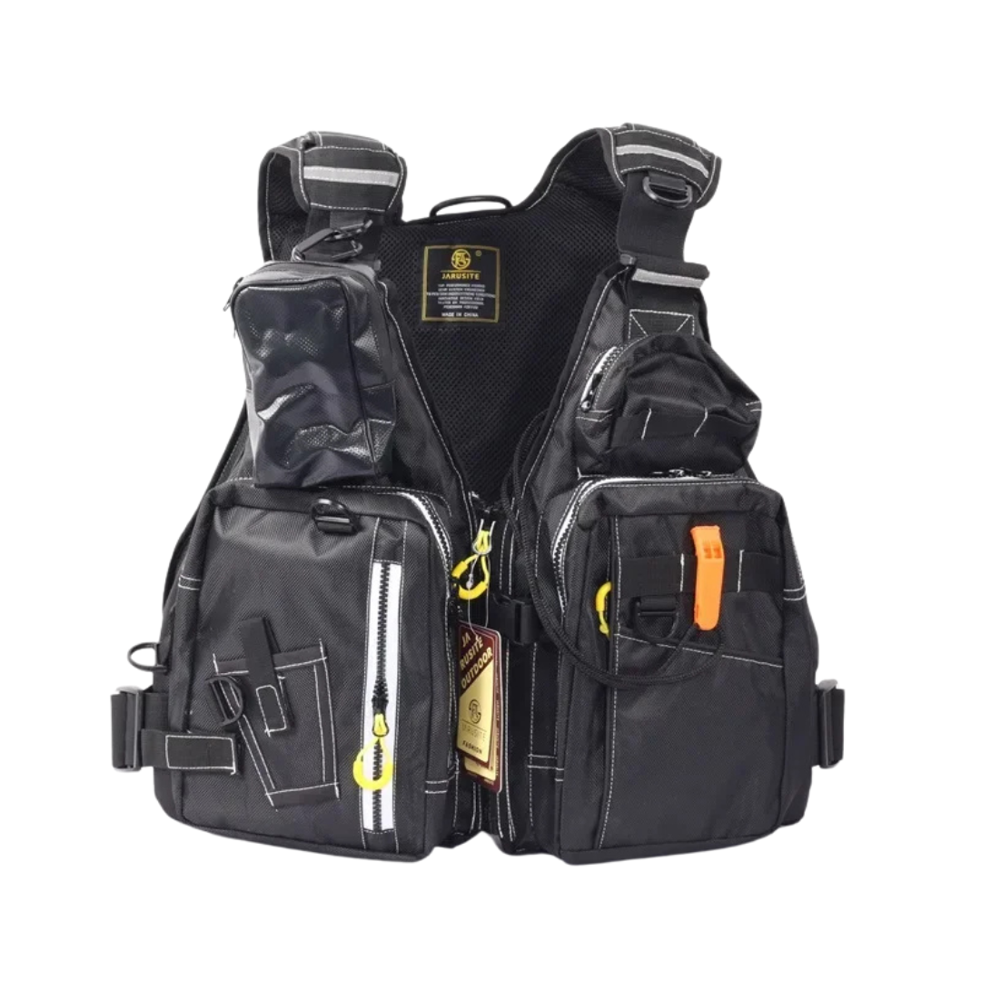 Impermeável Oxford Cloth Life Jacket, colete multi-bolsos, grande flutuabilidade, pesca rochosa, jangada, pesca marítima, adulto