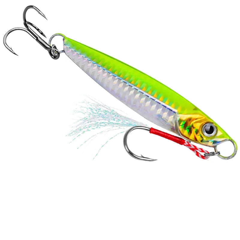 Isca Bionica de Metal Luminosa, Ideal para Pesca Marítima Noturna e em Águas Profundas.