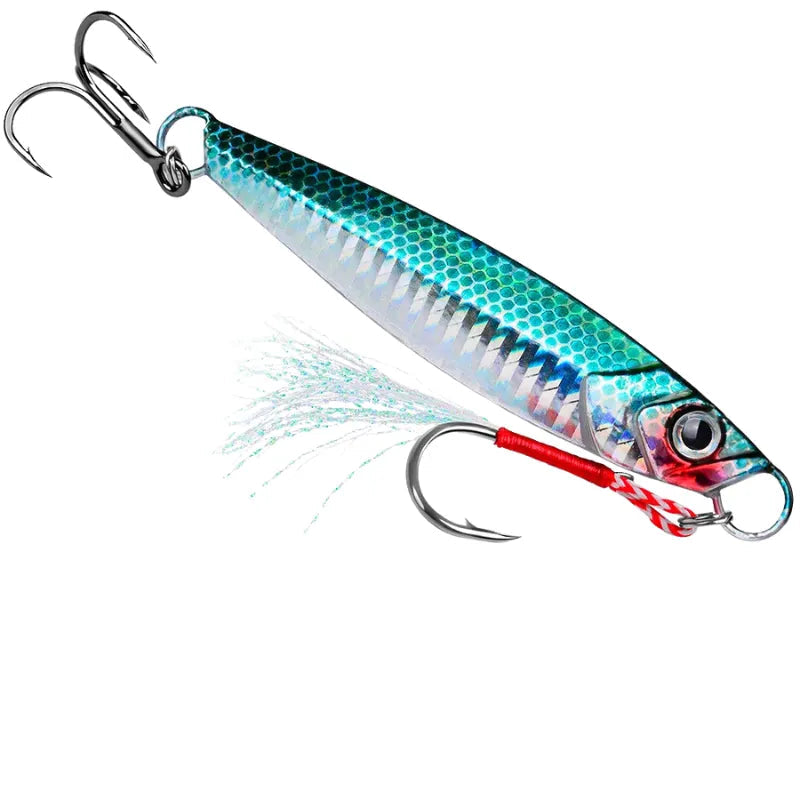 Isca Bionica de Metal Luminosa, Ideal para Pesca Marítima Noturna e em Águas Profundas.