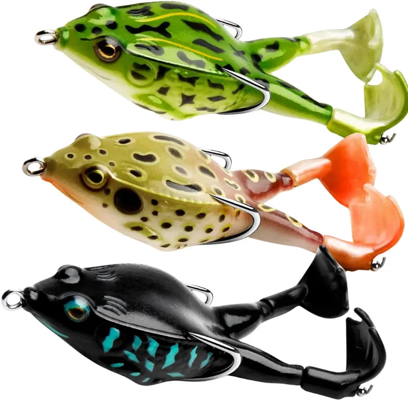 Isca de Pesca Sapo Flutuante Realista, Design Atrativo com Ganchos Afiados para Captura Eficiente.