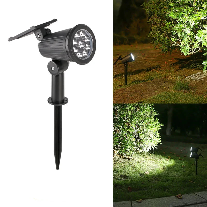 O Projetor Solar com 9 LED Brilho Ajustável IP65 ilumina seu espaço externo de forma prática e sustentável. Resistente à água, funciona com energia solar, oferecendo eficiência e estilo. 