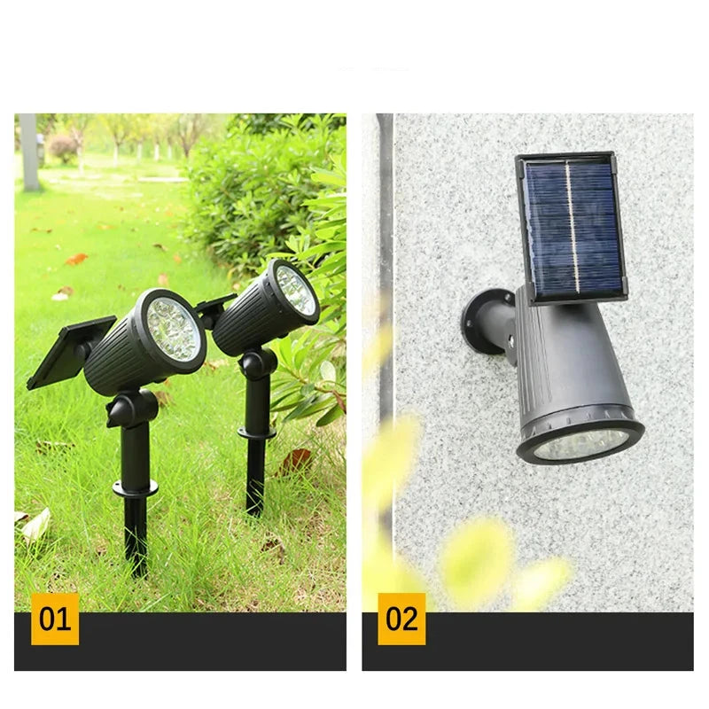 O Projetor Solar com 9 LED Brilho Ajustável IP65 ilumina seu espaço externo de forma prática e sustentável. Resistente à água, funciona com energia solar, oferecendo eficiência e estilo.