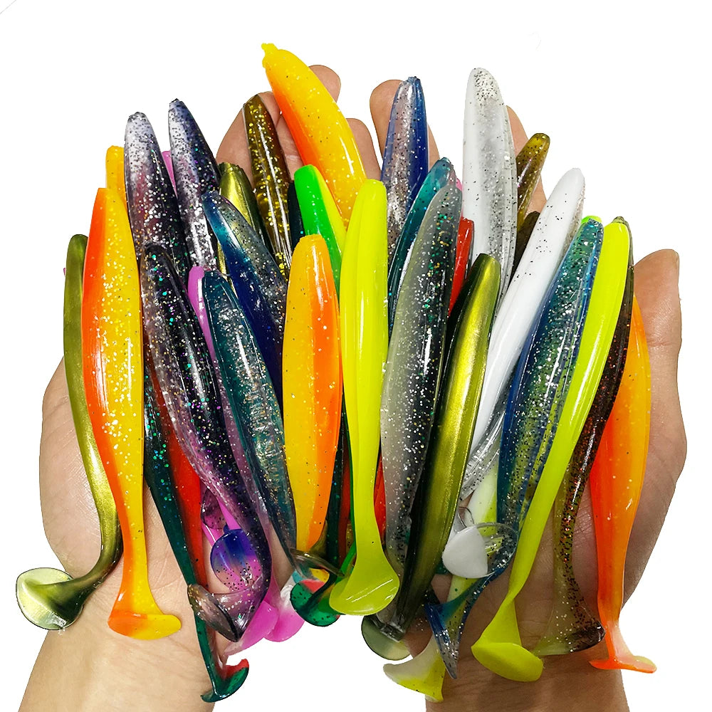 O Shad Worm Isca de Silicone Artificial simula movimentos naturais, atraindo peixes de forma eficaz e garantindo uma pesca bem-sucedida.