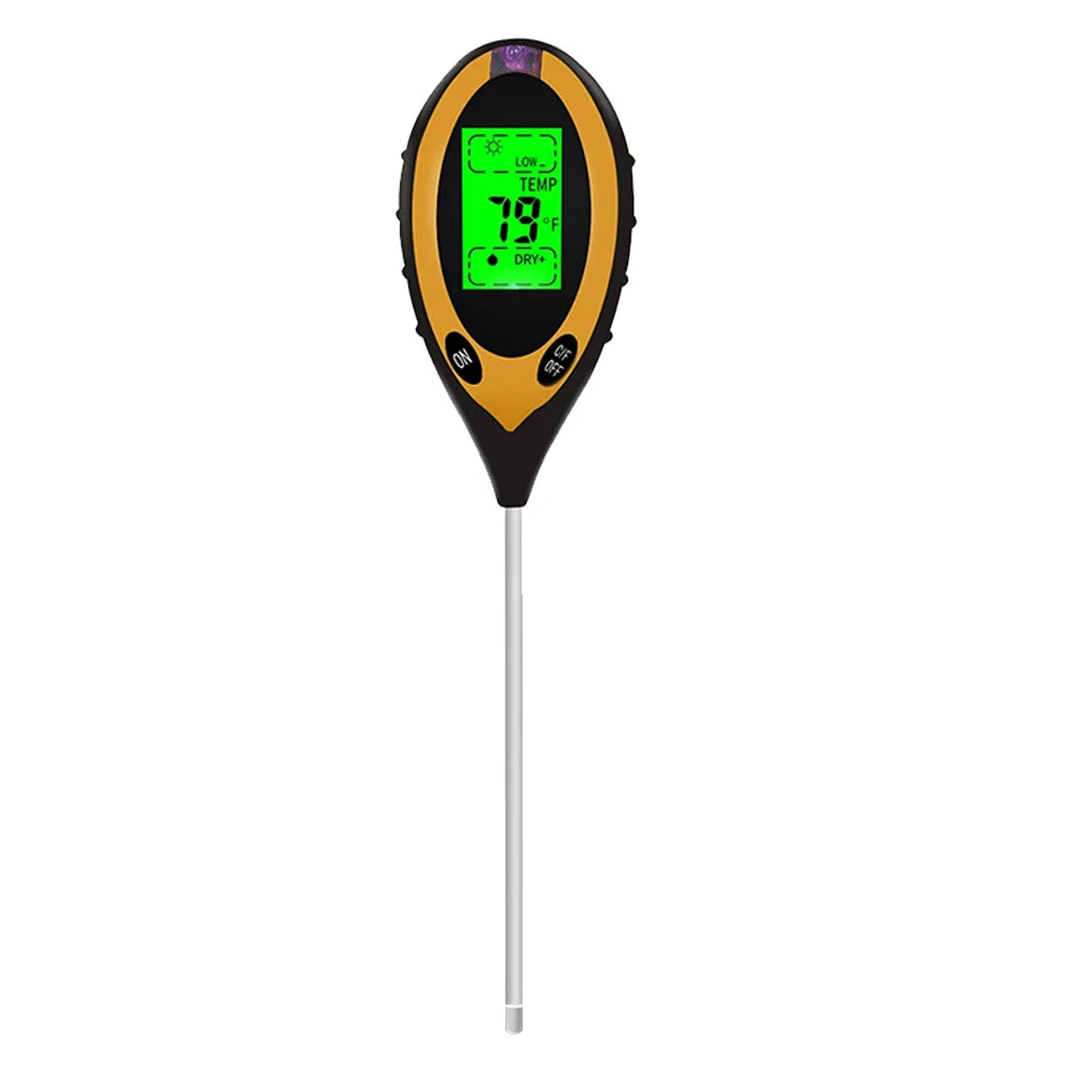 O Testador de Solo para pH, Umidade, Temperatura e Intensidade da Luz Solar fornece medições precisas, garantindo condições ideais para suas plantas.
