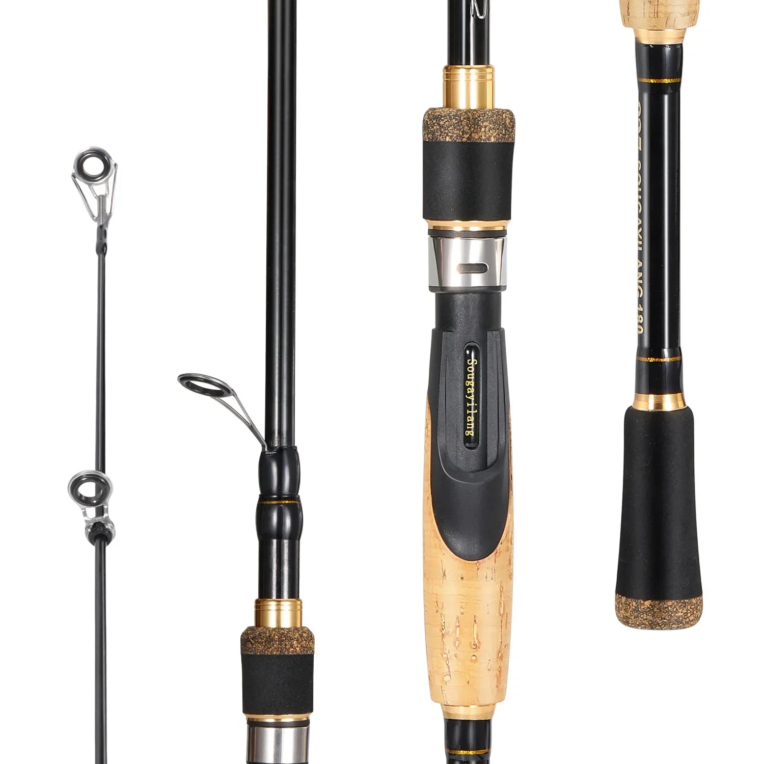 Sougayilang vara de pesca telescópica 1.6-2.1m fundição/vara giratória 5-6 seções arrasto máximo 20lbs vara para pesca em água do mar pólo pesca