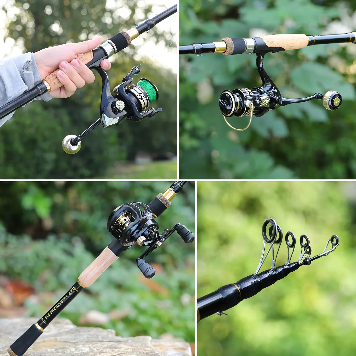 Sougayilang vara de pesca telescópica 1.6-2.1m fundição/vara giratória 5-6 seções arrasto máximo 20lbs vara para pesca em água do mar pólo pesca
